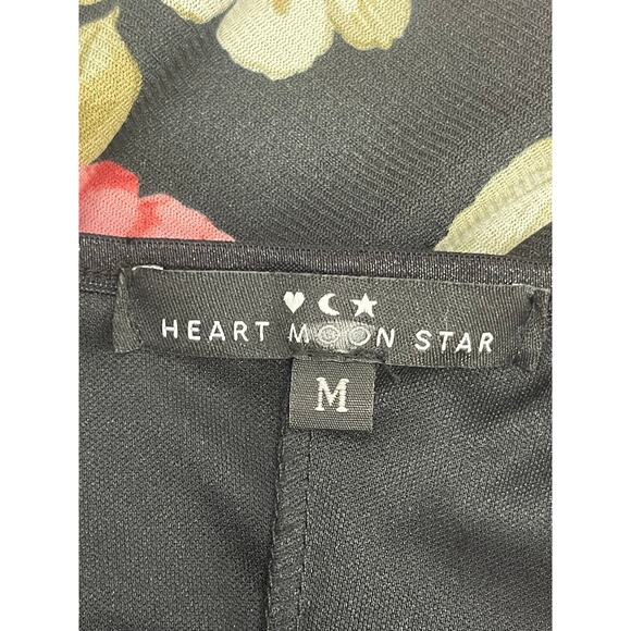 Heart Moon Stars mini dress made in USA black with roses Medium - Picture 3 of 5